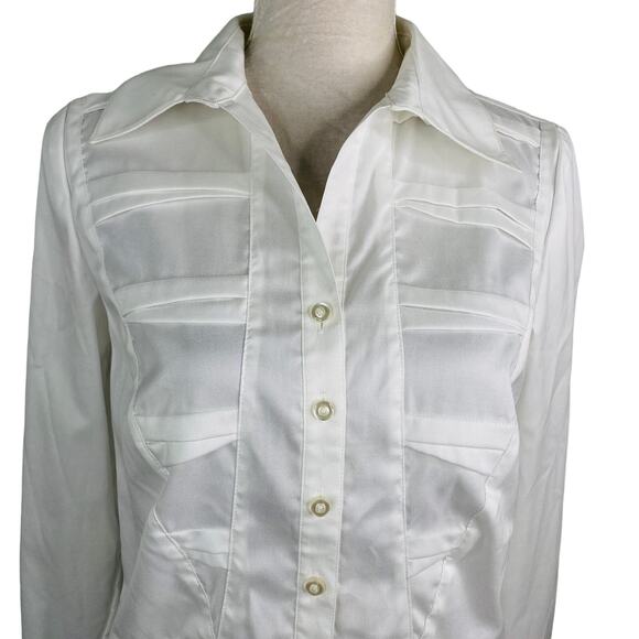 Coldwater Creek Blouse Small White Wrinkle Resistant Non Iron New - Picture 4 of 13